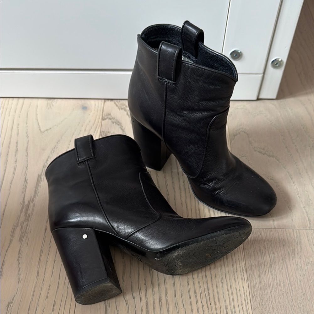 Black Leather Ankle Boots